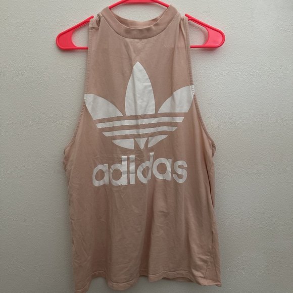Adidas Tan Tank Top with White Logo - Picture 1 of 3